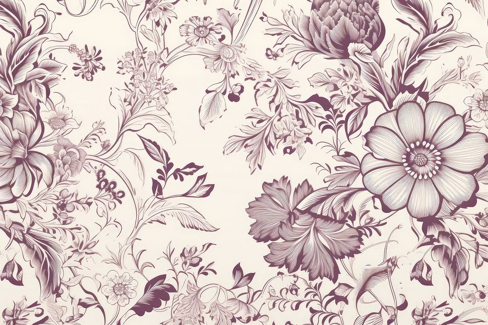 Petal toile wallpaper pattern art.