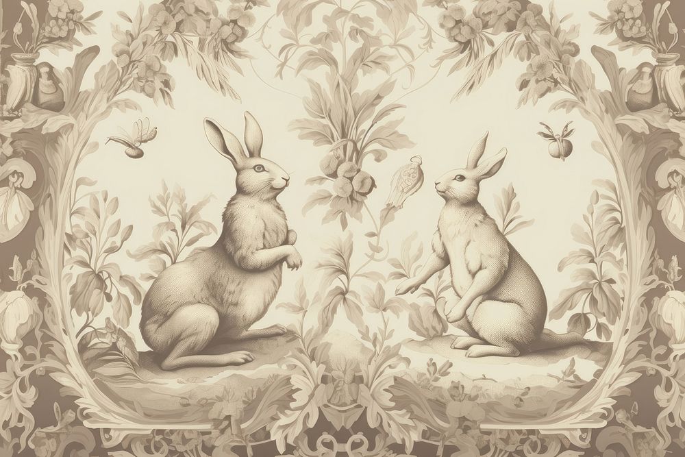 Rabbit toile wallpaper drawing animal.
