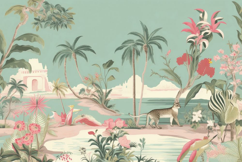 Tropical beach toile painting outdoors nature.