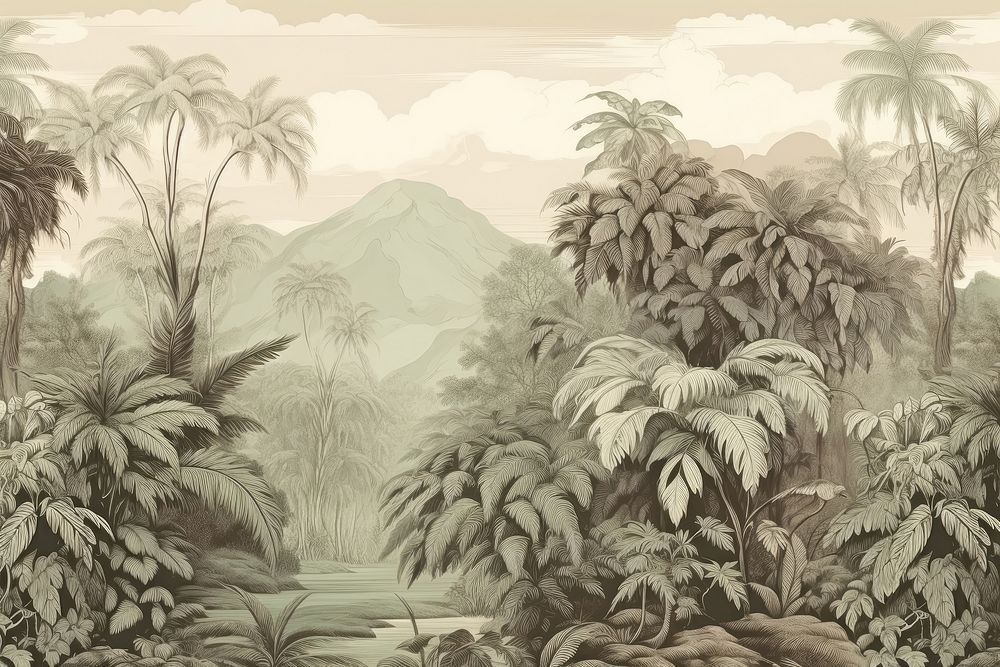Tropical jungle toile land landscape outdoors.