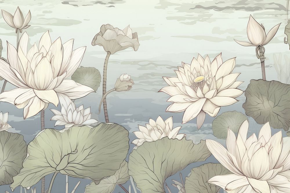 Water lily toile flower plant tranquility.