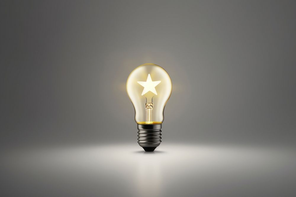 Light bulb whit star lightbulb innovation electricity.