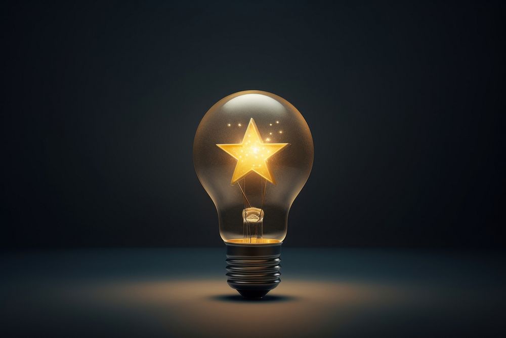 Light bulb whit star lightbulb innovation illuminated.