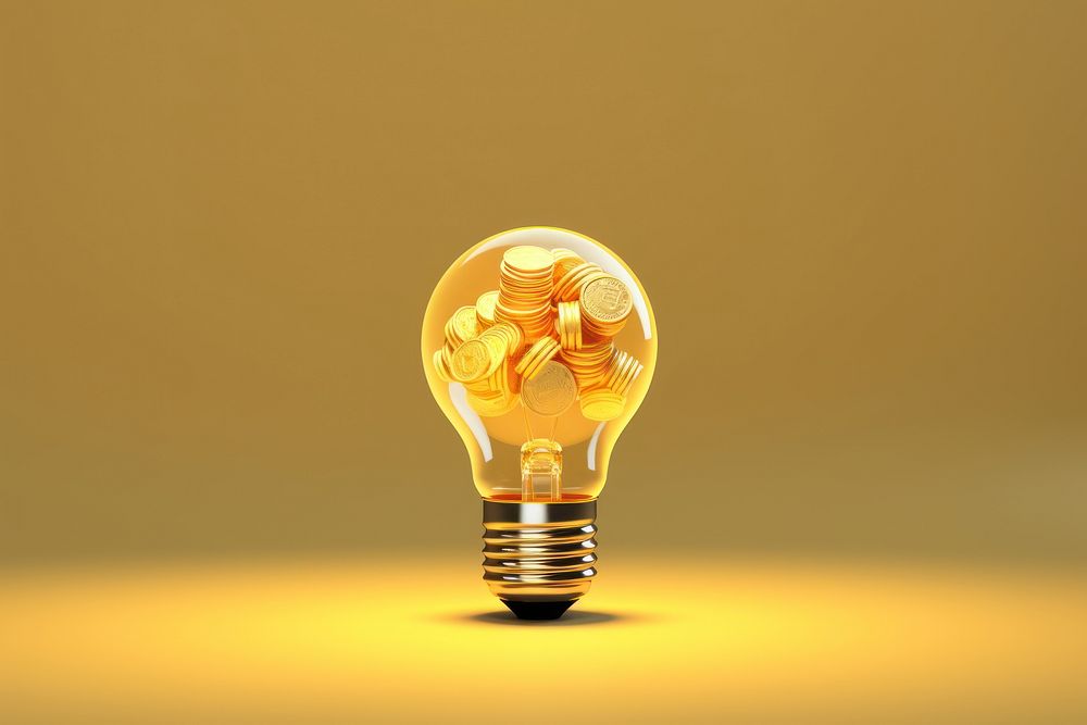 Light bulb with money lightbulb innovation gold.