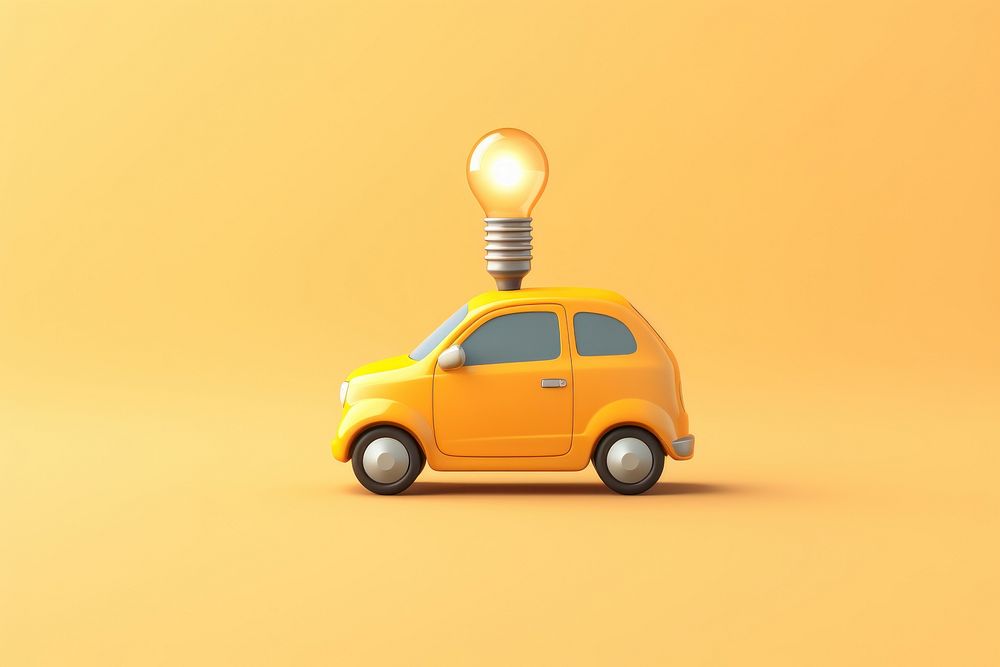 Light bulb with car vehicle light transportation.