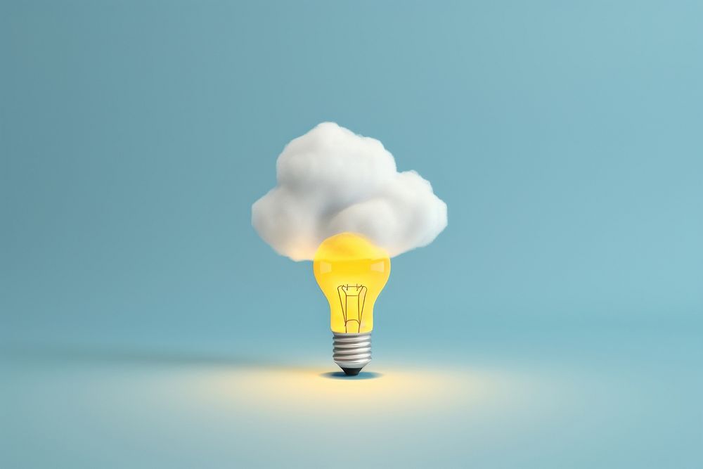 Light bulb with cloud lightbulb innovation electricity.