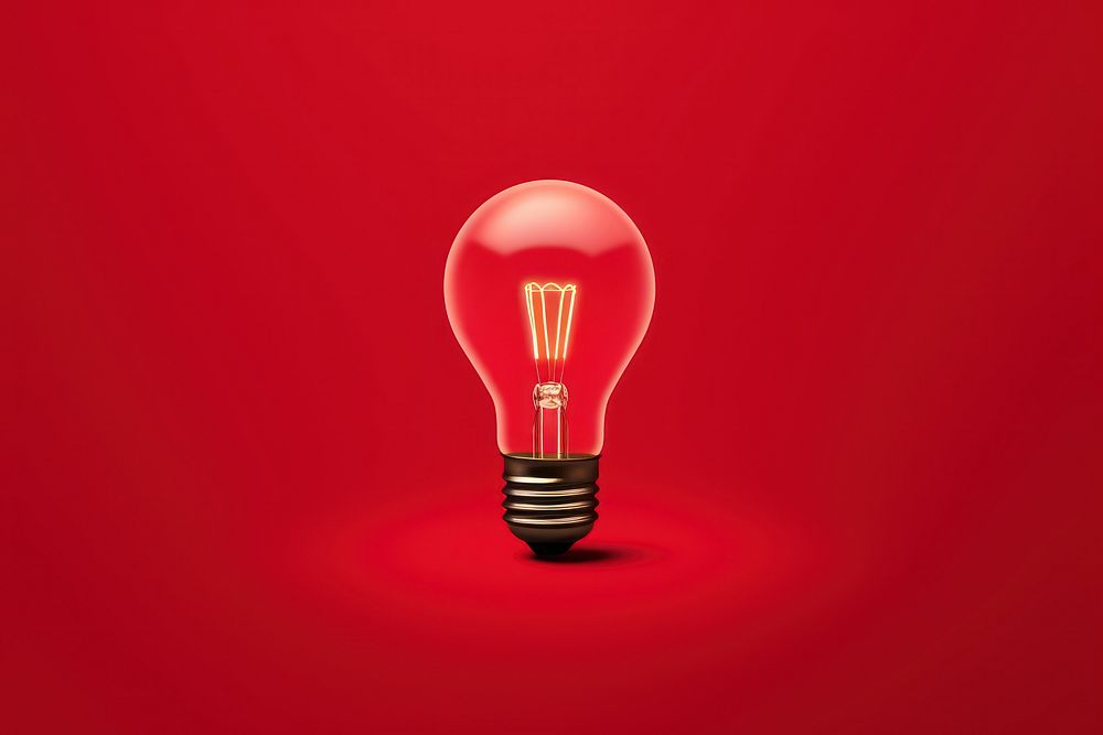 Red Light bulb lightbulb innovation electricity.
