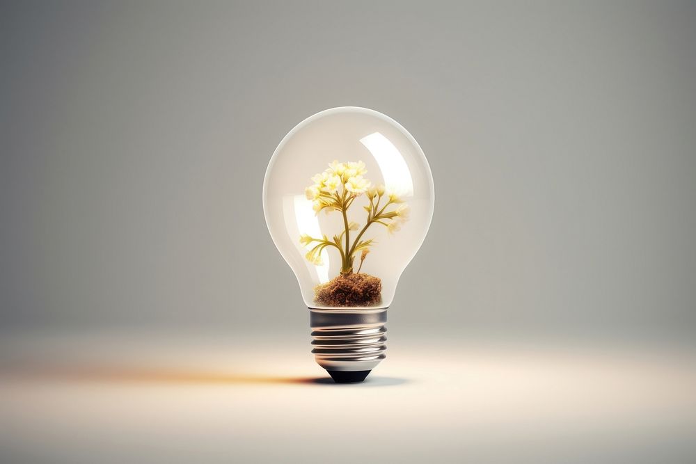 Light bulb with flower lightbulb innovation electricity.