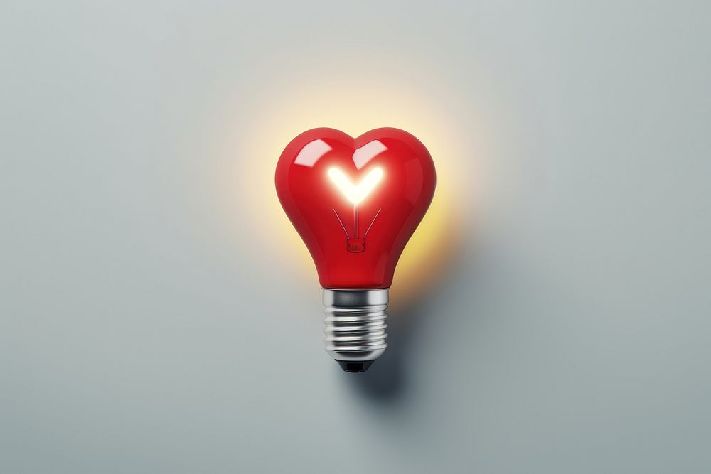 Light bulb heart light innovation electricity.