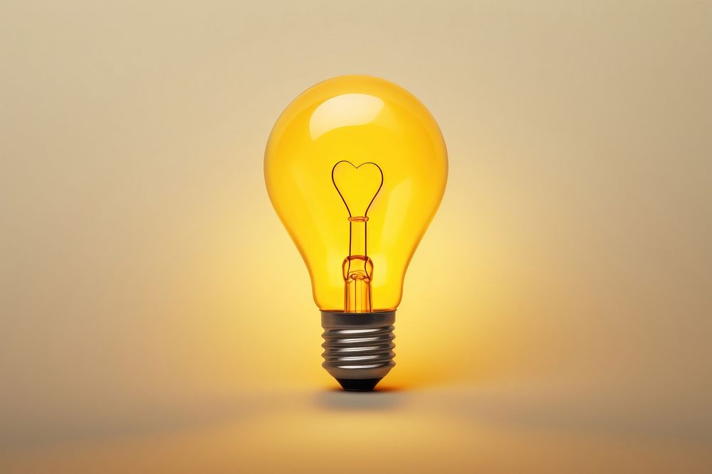 Light bulb with heart shape lightbulb innovation electricity.