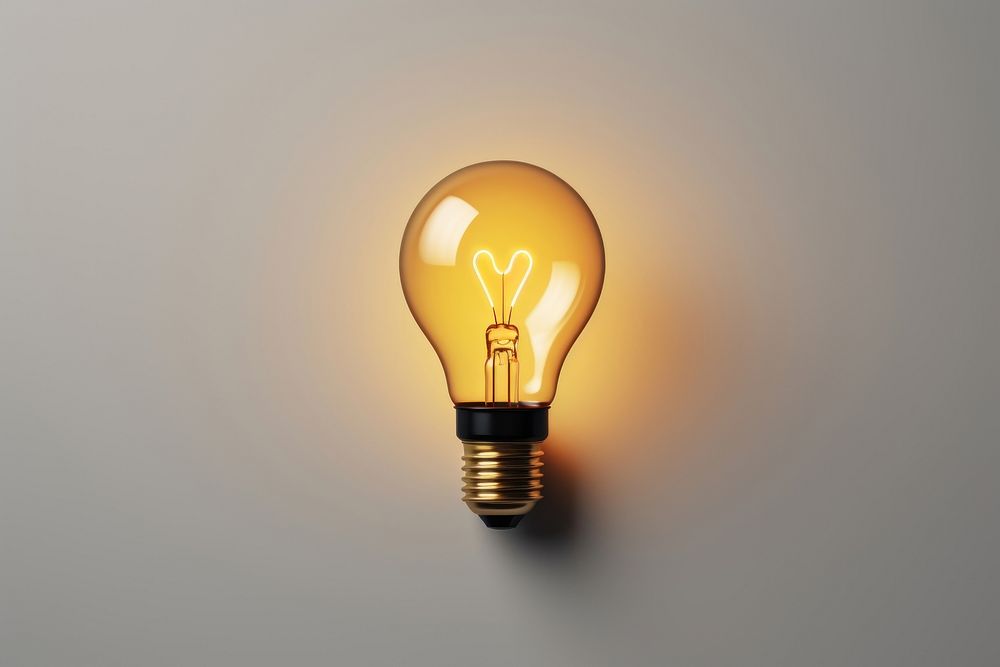 Light bulb with heart lightbulb innovation electricity.