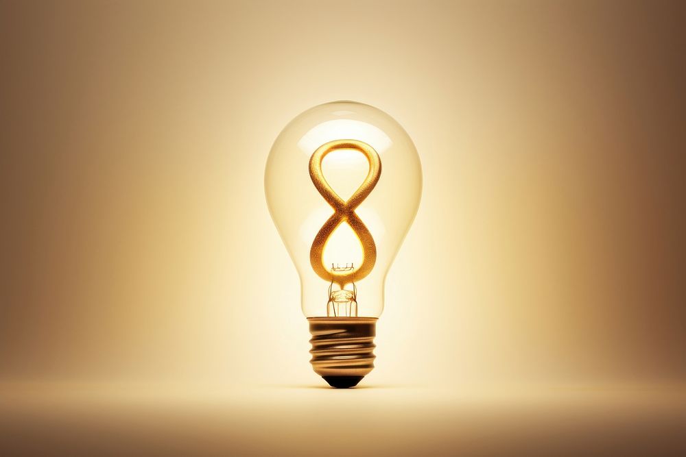 Light bulb with infinity lightbulb innovation lamp.