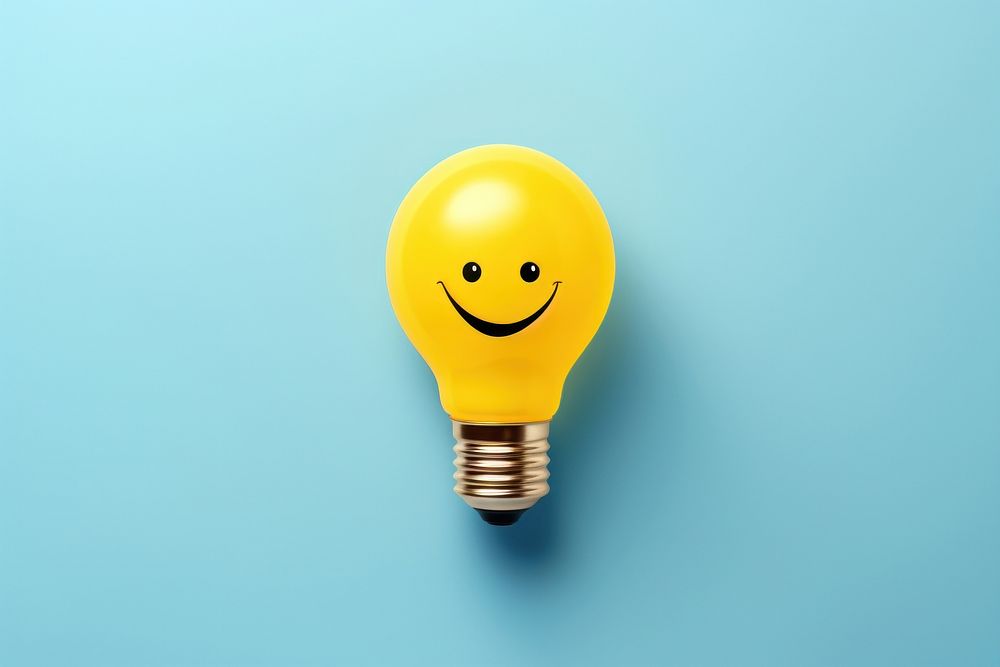 Light bulb with smile lightbulb innovation toy.