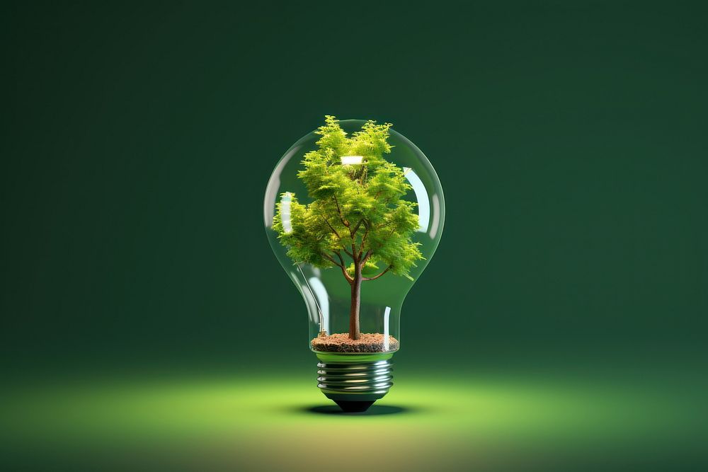 Light bulb with tree lightbulb green innovation.