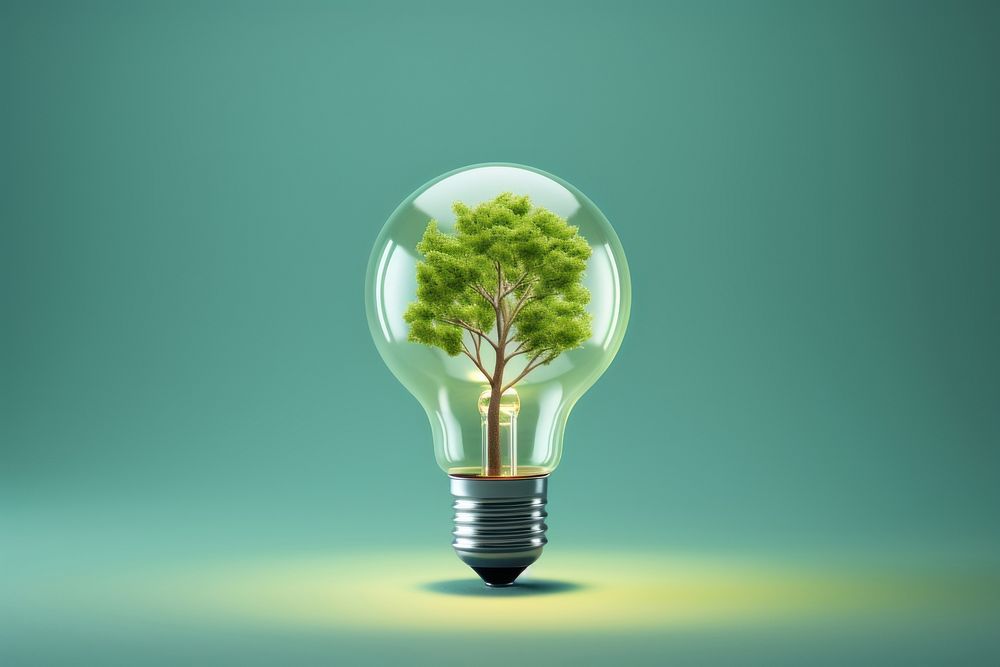 Light bulb with tree lightbulb innovation plant.