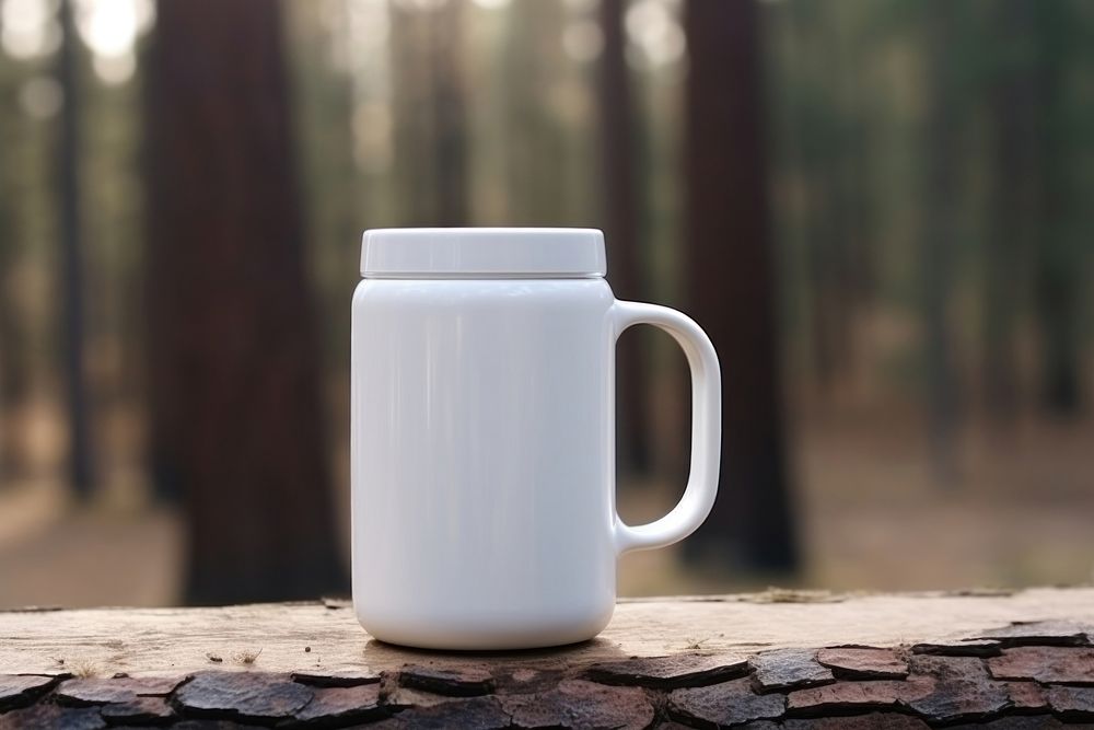 Mug mockup coffee forest drink.