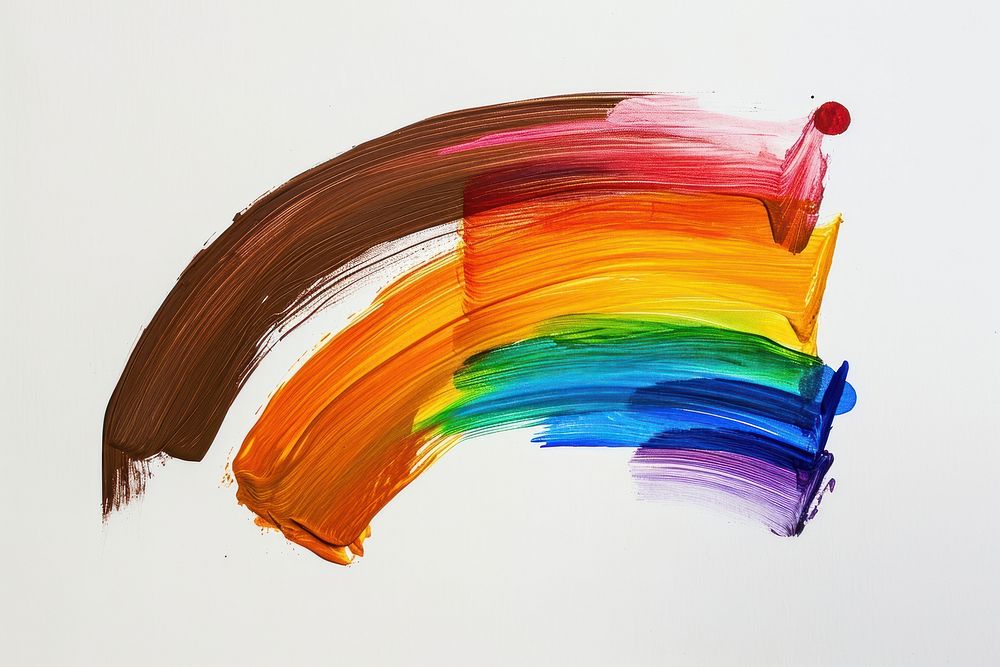 Brush art abstract rainbow.