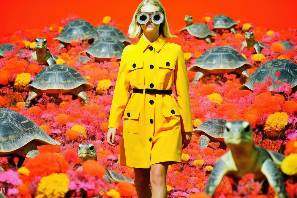 Turtle fashion flower coat.