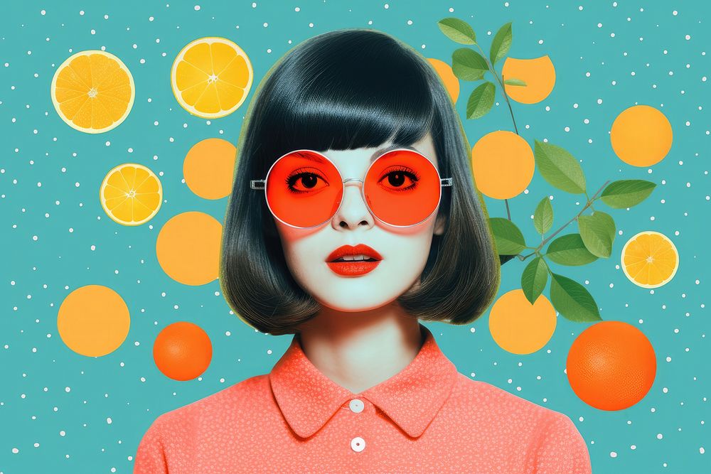 Girl portrait fruit adult.