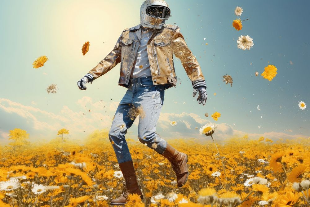 Rocket fashion flower jeans.