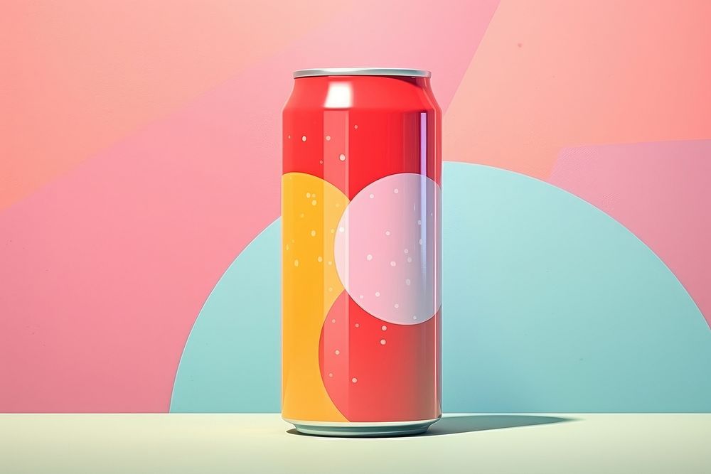 Collage Retro dreamy soda can drink refreshment container.