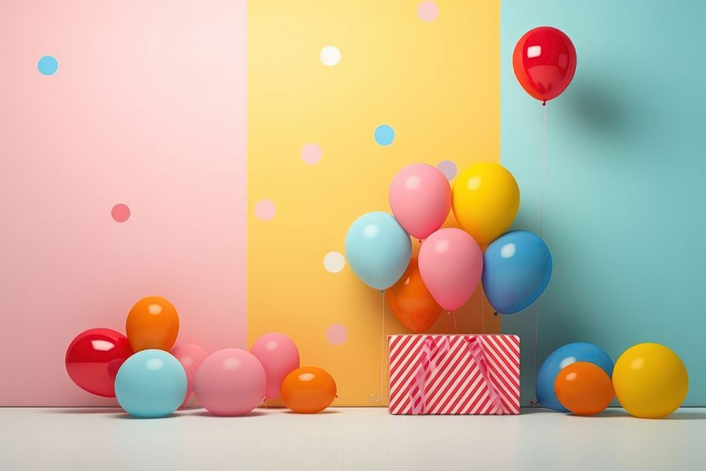 Retro collage of birthday party fun balloon paper.