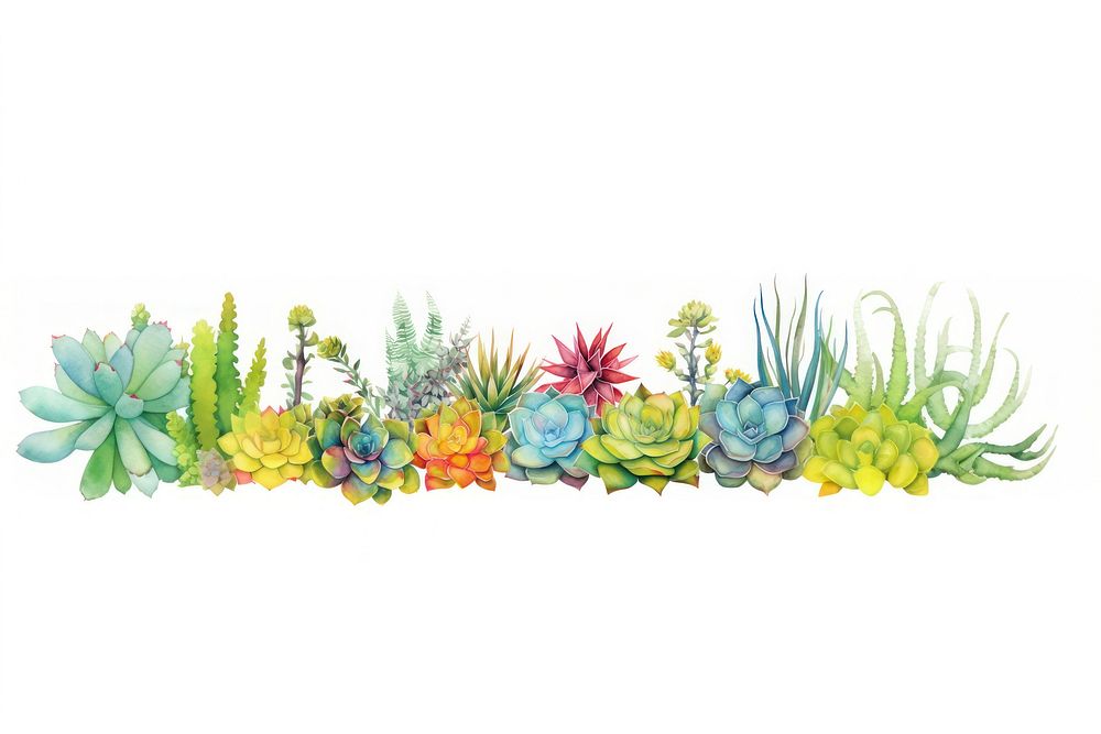 Succulents decorate pineapple plant white background.