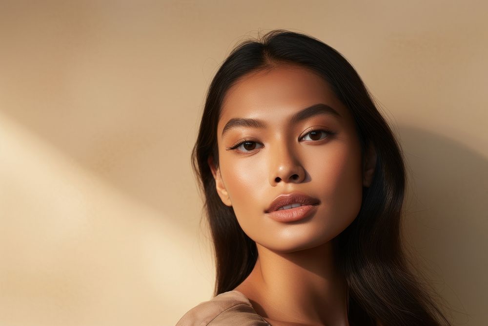 Filipino woman with healthy skin portrait adult photo.