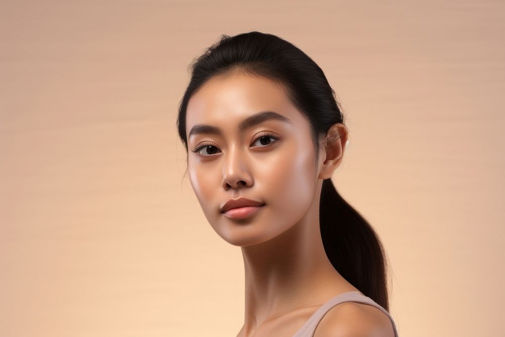 Singaporean woman with healthy skin portrait adult photo.