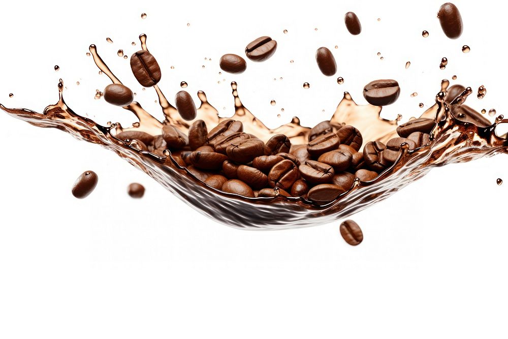 Coffee beans white background refreshment chocolate. AI generated Image by rawpixel.