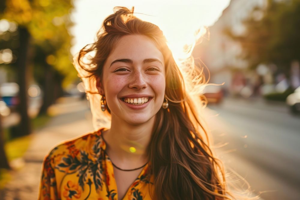 Caucasian woman smiling cheerful laughing smile. AI generated Image by rawpixel.