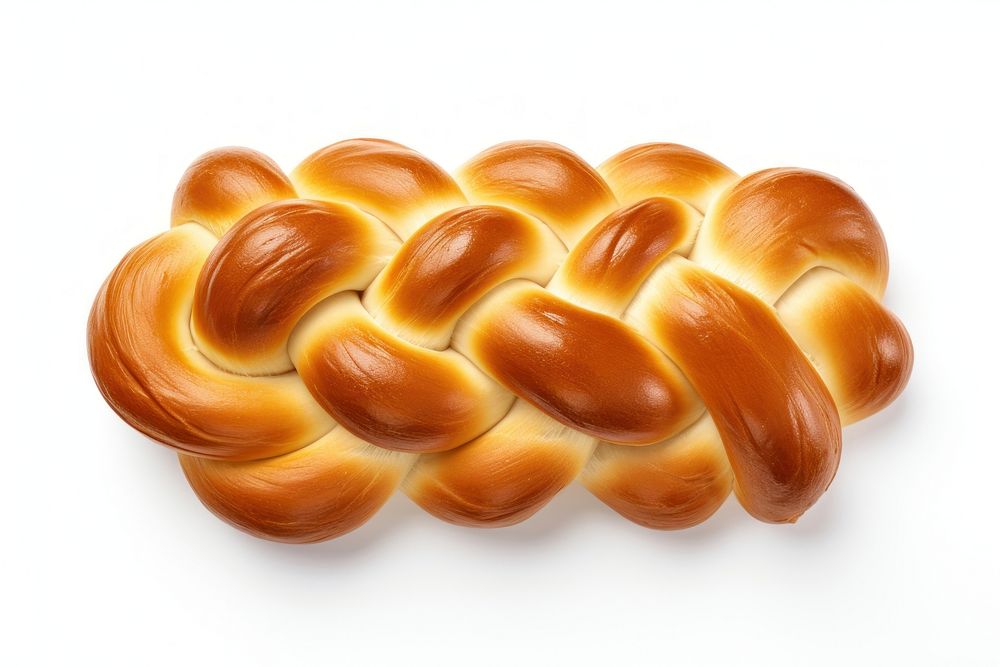 Challah bread food white background viennoiserie.