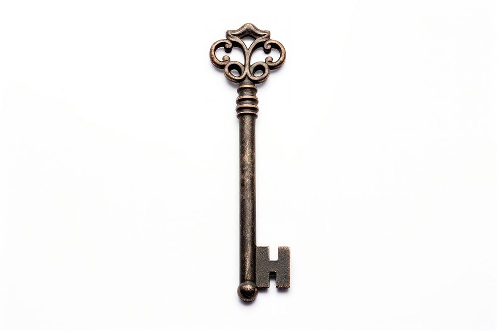 Cylinder key white background architecture protection. AI generated Image by rawpixel.