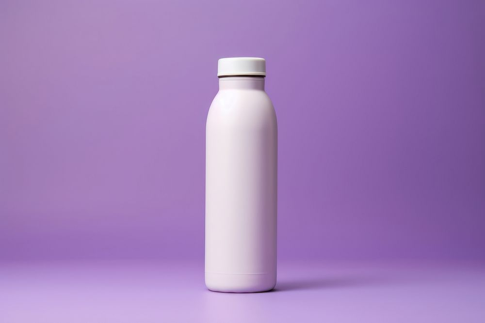 Water bottle purple milk refreshment.