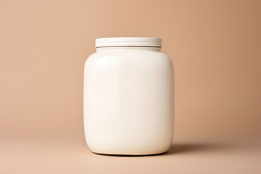 Jar white milk container.