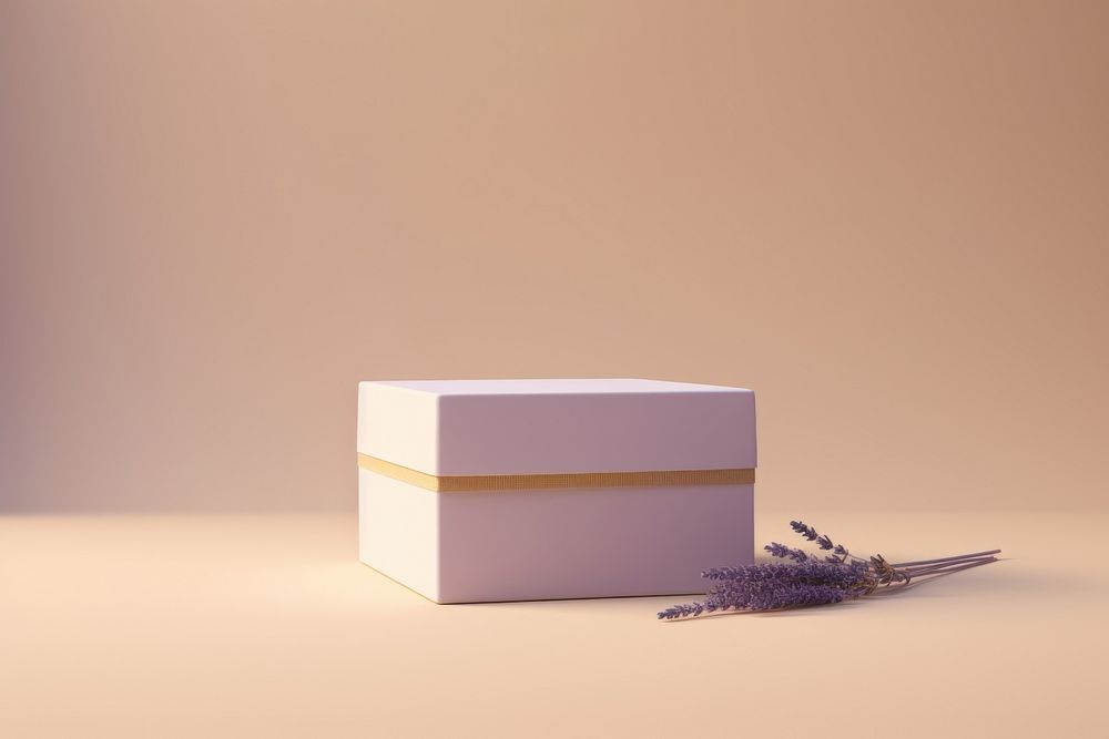 Packaging  lavender purple box.