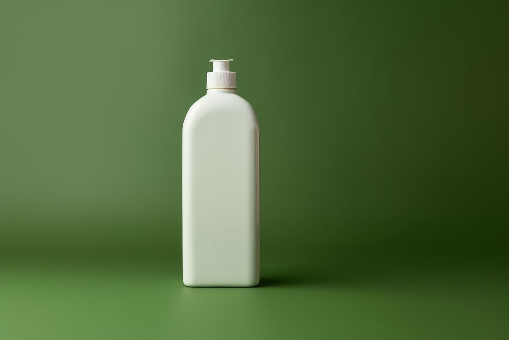 Shampoo bottle green container porcelain.
