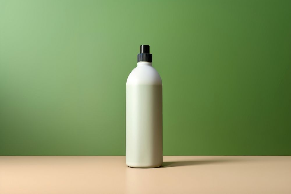 Shampoo bottle cylinder green milk.