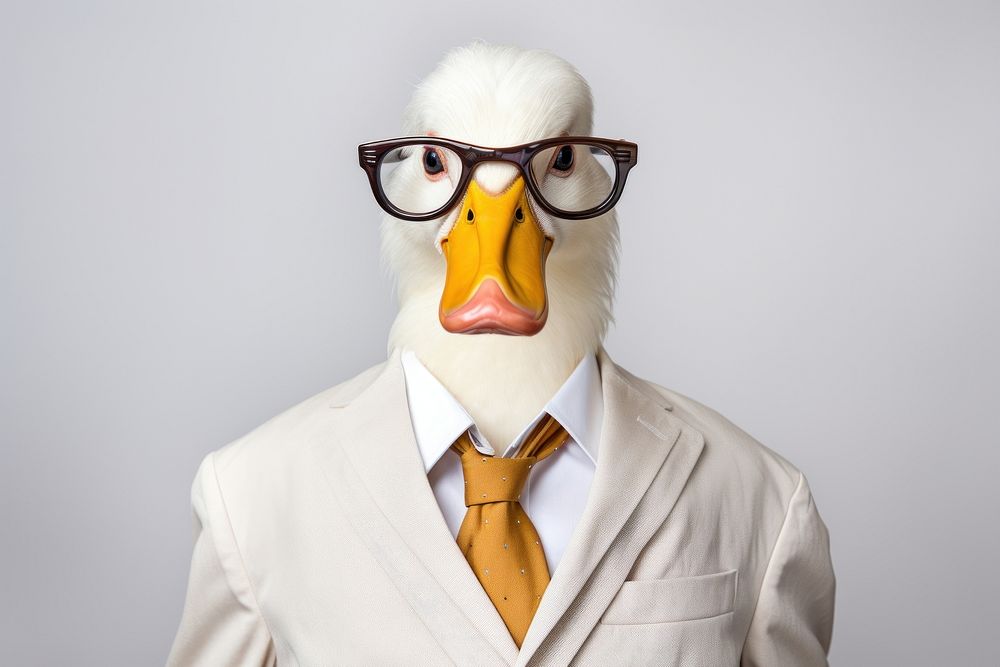 Duck animal portrait glasses.