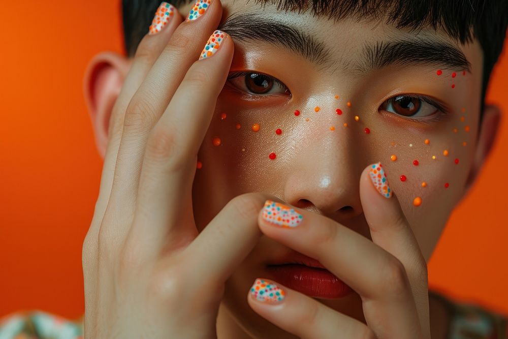 Korean man skin hand nail.