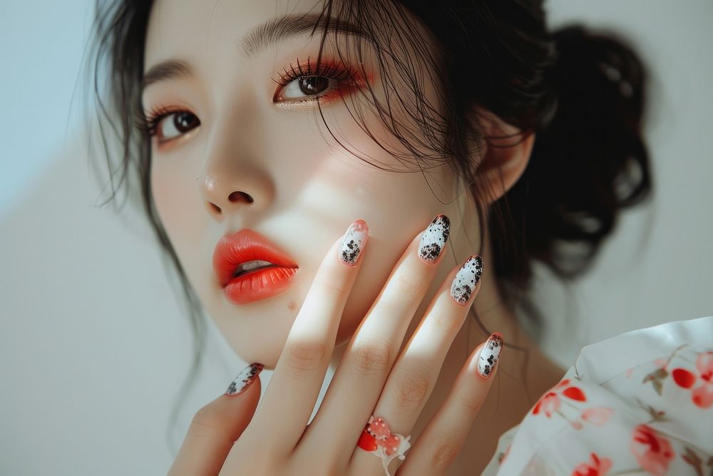 Korean women nail finger skin.