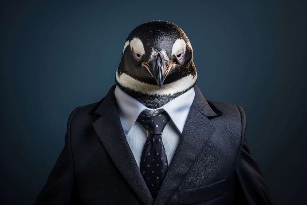 Penguin animal portrait bird.
