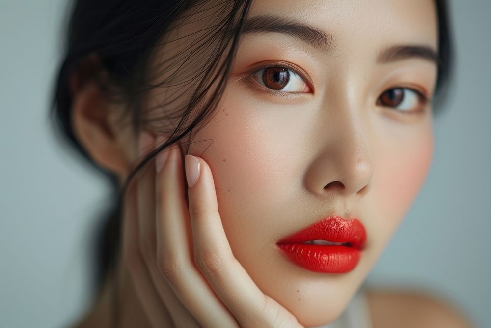 Singaporean women lipstick portrait adult.