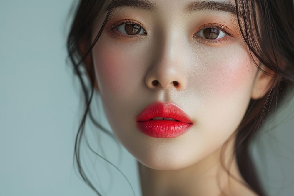 Singaporean women lipstick cosmetics portrait.