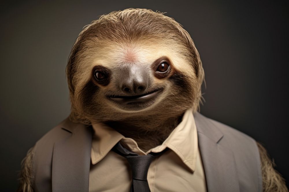 Sloth animal wildlife portrait.
