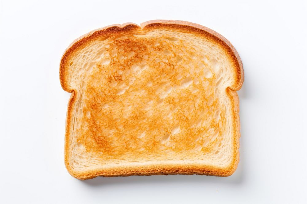 Slice of toast bread food white background.