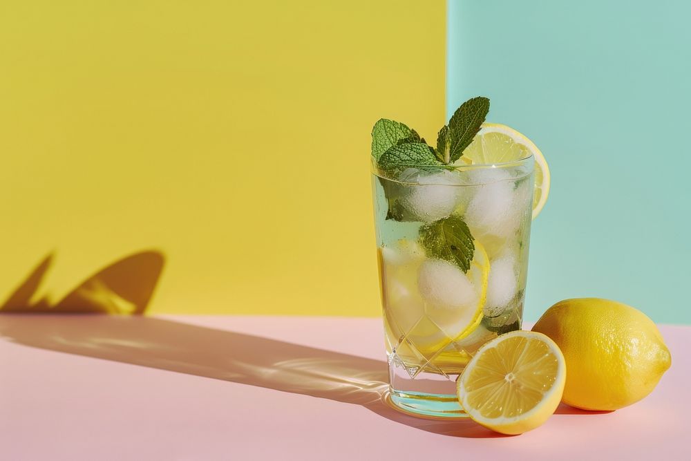 Glass of lemonade cocktail mojito fruit. AI generated Image by rawpixel.