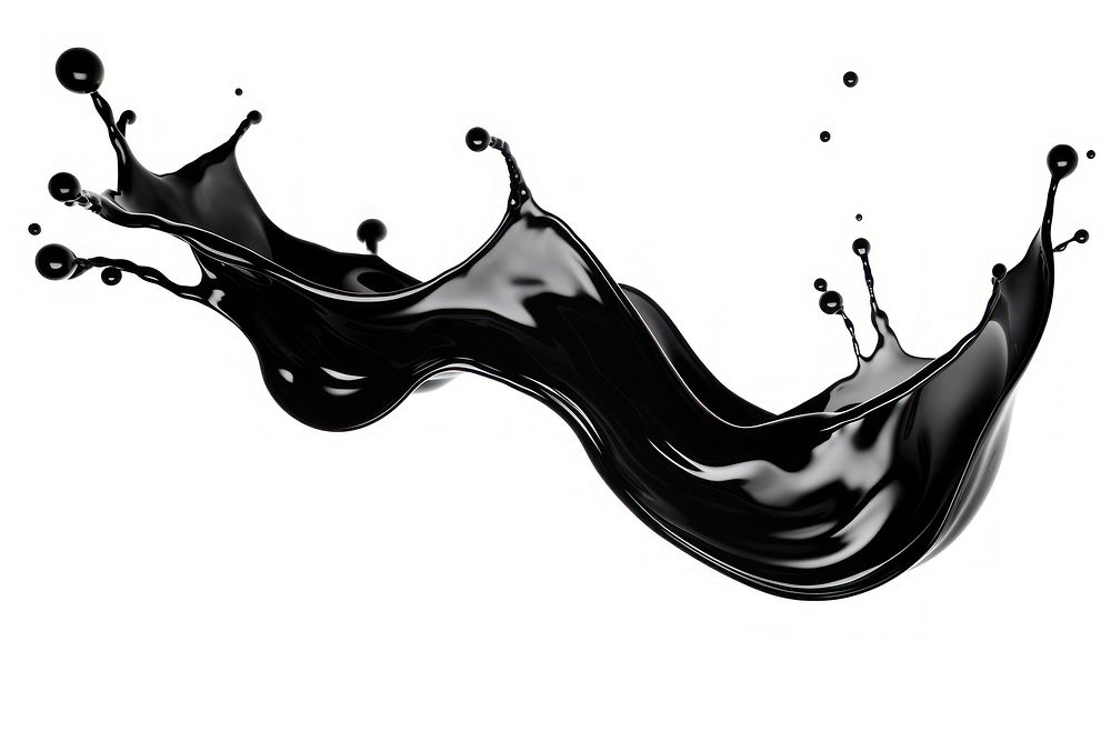 Black liquid white background refreshment splattered. AI generated Image by rawpixel.
