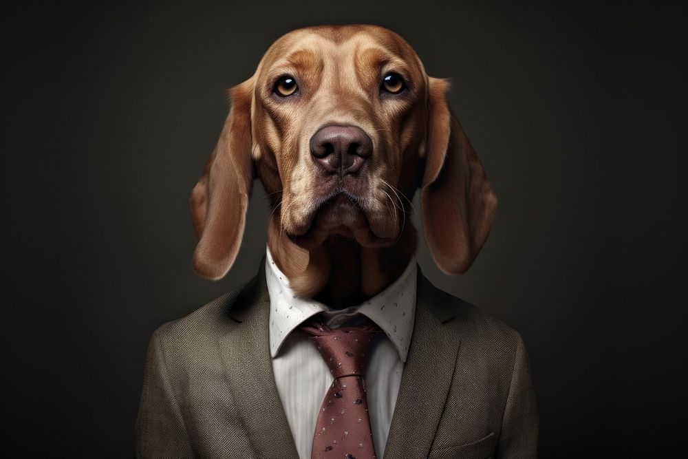 Dog portrait animal necktie.