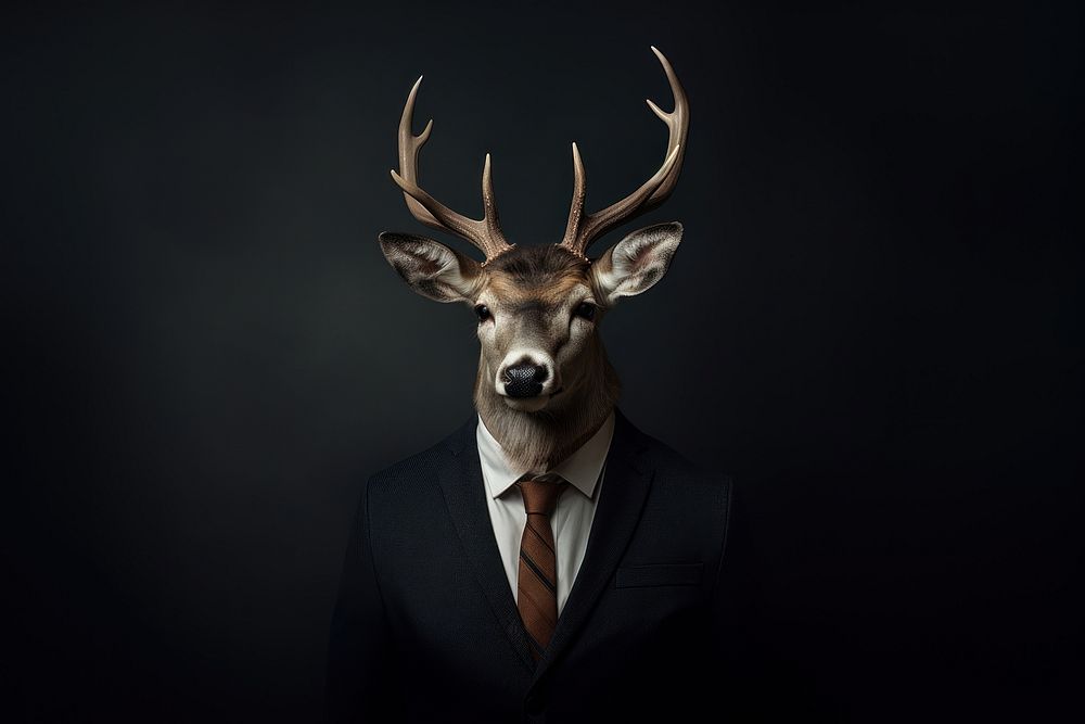 Deer animal wildlife portrait.